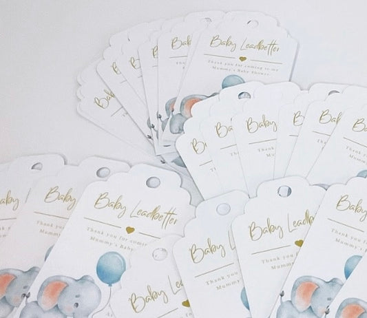 40 Baby Elephant Style Shower Candle Gift Tags