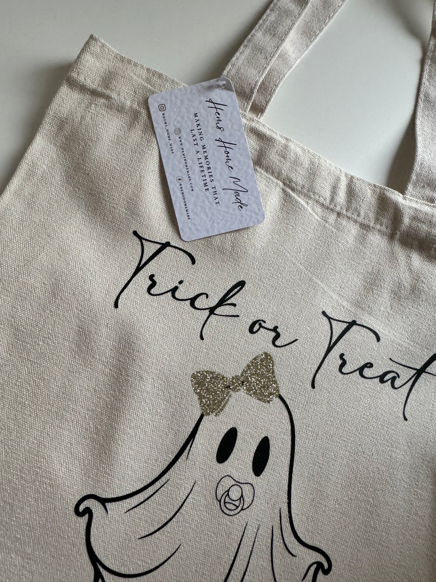 Baby ghost Halloween trick or treat tote bag